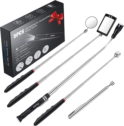Preciva Magnetic Telescopic Pickup Tool with 3 LED Lights and Mirrors