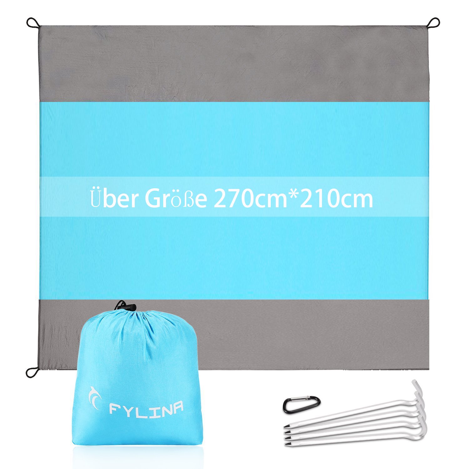 FYLINA Beach Blanket Picnic Blanket Oversized 210cm x 270cm Outdoor