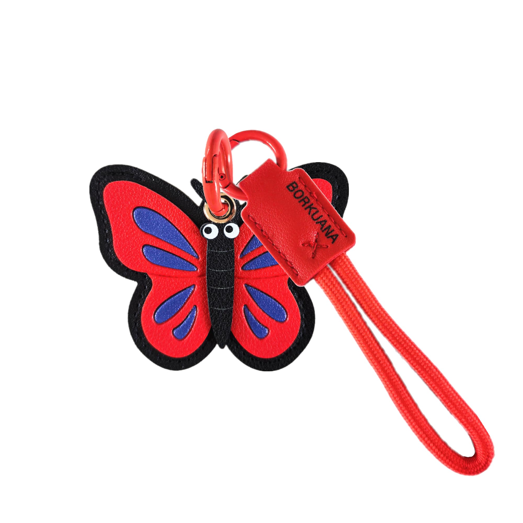 Photo 1 of Leather Keychain Holder Case Compatible with AirTag,Cute Protective Cover with Keyring and Lanyard,Anti-Scratch Finder GPS Tracker Case for Wallet Keys,Bag,Pets(Butterfly)