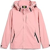 Hikevitang Boys Girls Lightweight Raincoat Waterproof Hooded Rain Jacket Windbreaker kids jacket