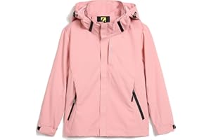 Hikevitang Boys Girls Lightweight Raincoat Waterproof Hooded Rain Jacket Windbreaker kids jacket