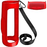 Silicone Case Cover for JBL Charge 4 Portable Waterproof Wireless Bluetooth Speaker, Travel Gel Soft Skin,Waterproof Rubber Carrying Pouch with Strap (Red)