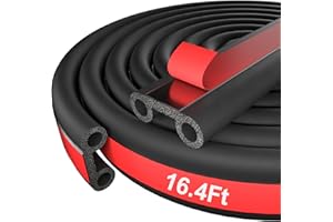 NAYOTAA 16.4FT Tailgate Seal, Adhesive Tonneau Cover Seal, Truck Bed Camper Shell Seal, Automotive Weather Stripping with Double Hole, Tailgate Seals for Pickups Trucks Campers Cars