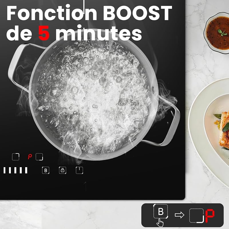 Plaque Induction 4 Feux avec Flexi Zone 7200W