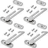 thumbnail image 2 of 4Pcs Window Restrictor Locks For UPVC Window Restrictor Hook Security Lock Stainless Steel 304 Child Catch Safety Screws Right Silver 2 of 9
