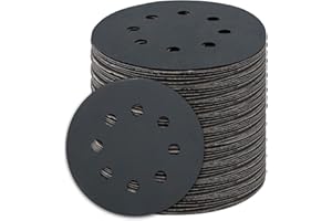 50 Pack Wet Dry Sanding Discs, SIJDIEE 5 Inch 8 Holes Hook and Loop 1000 Grit Sandpaper for Random Orbital Sander for Wood Fu