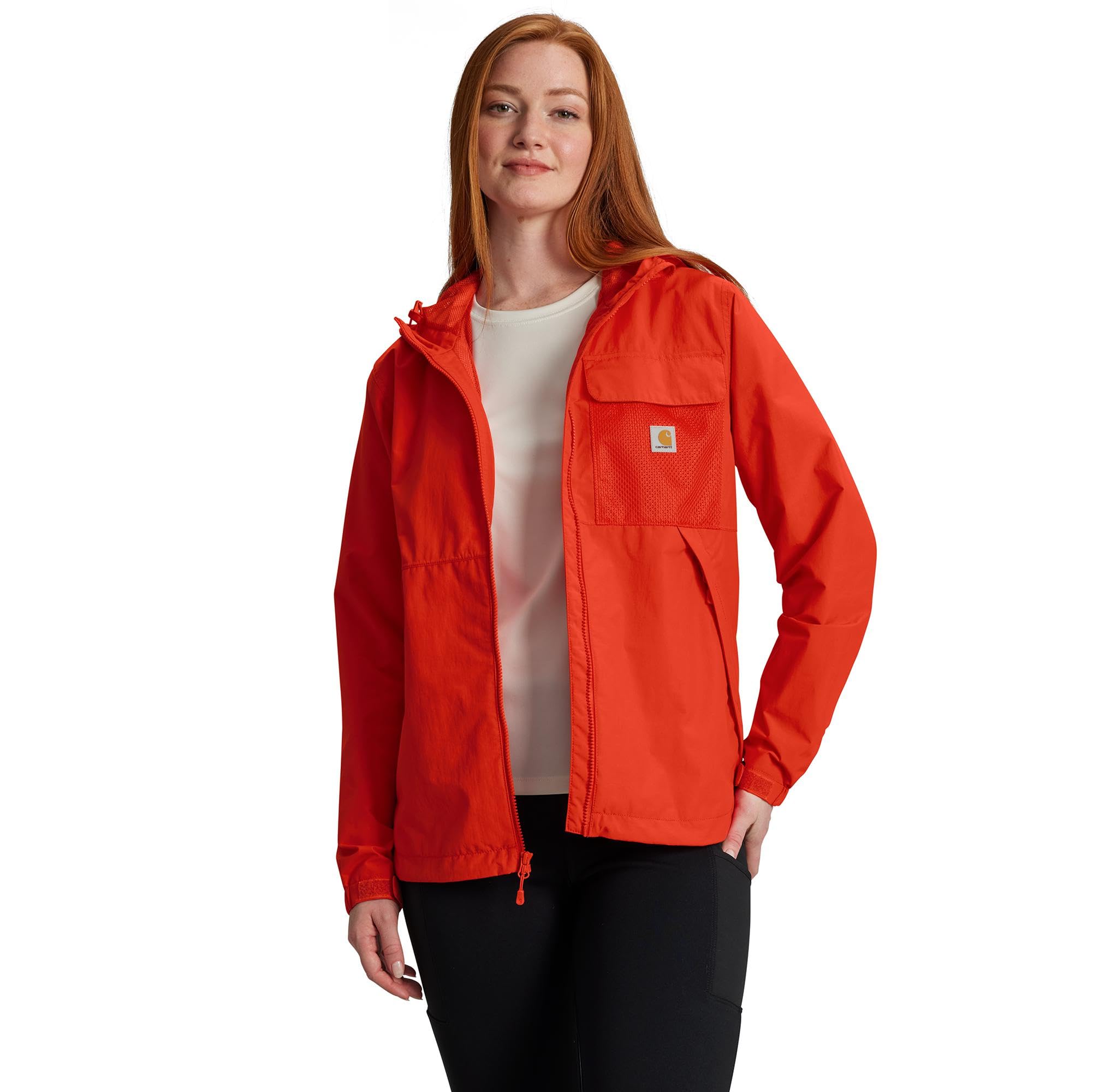 Photo 1 of Carhartt Women's Storm Defender Loose Fit Lightweight Hooded Packable Jacket, Roasted Tomato, X-Large