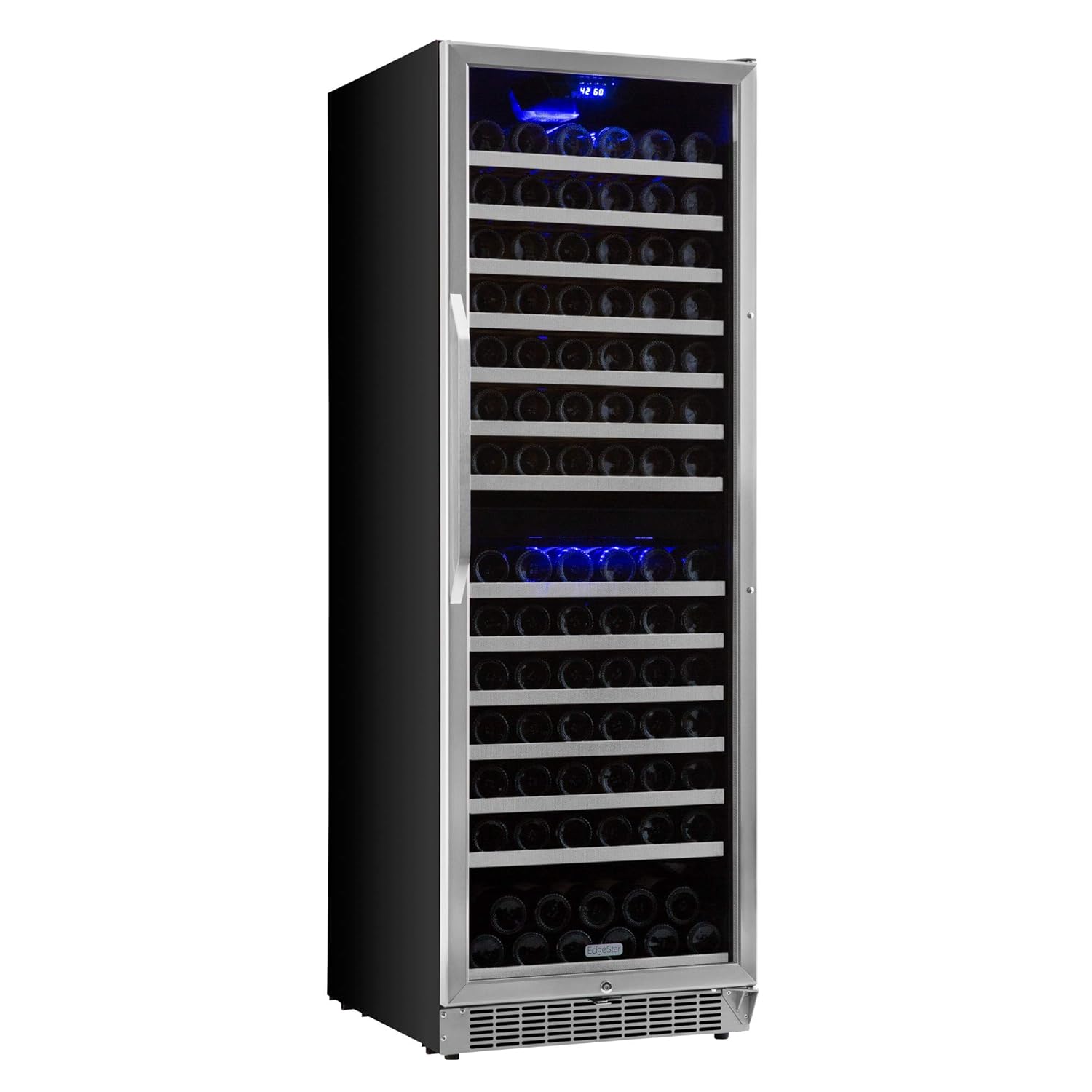 EdgeStar 155 Bottle Built-in or Freestanding Dual Zone Wine Cooler - Stainless Steel/Black