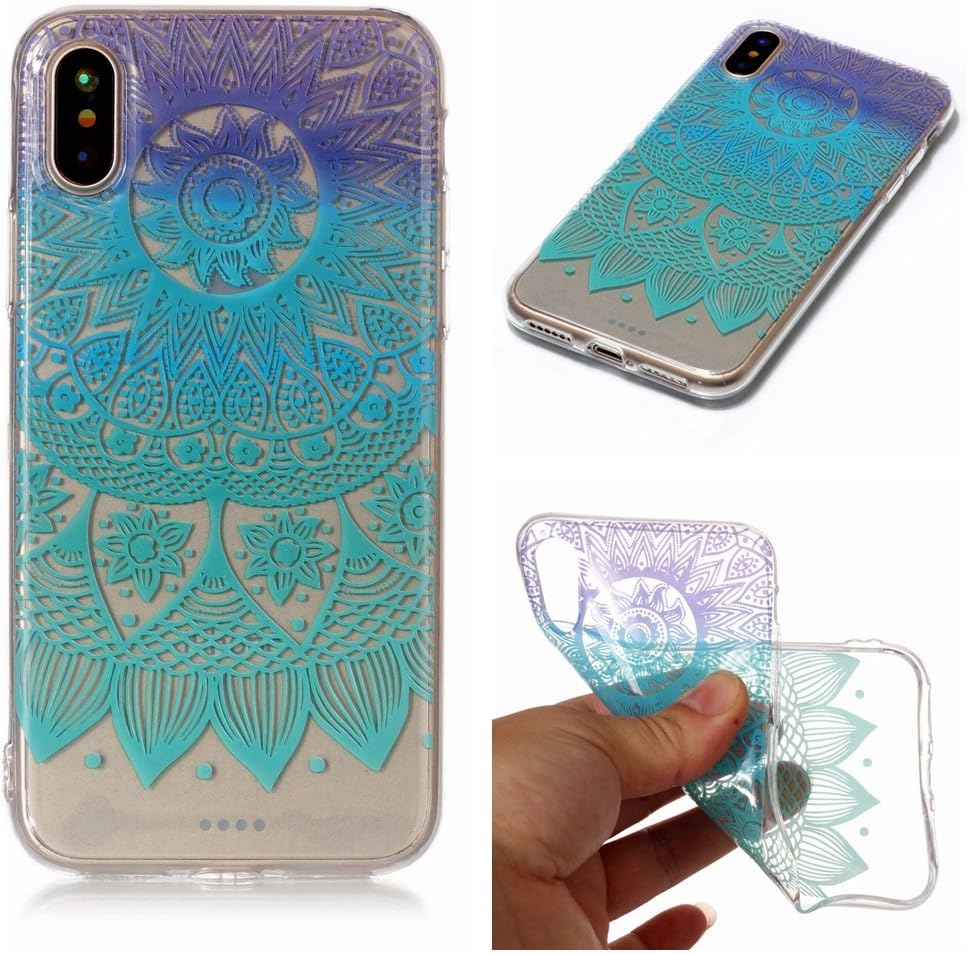 iPhone X case XINYIYI Fashion lovely Lightweight Ultra shockproof soft shell durable scratch resistant TPU phone case (Datura flowers)