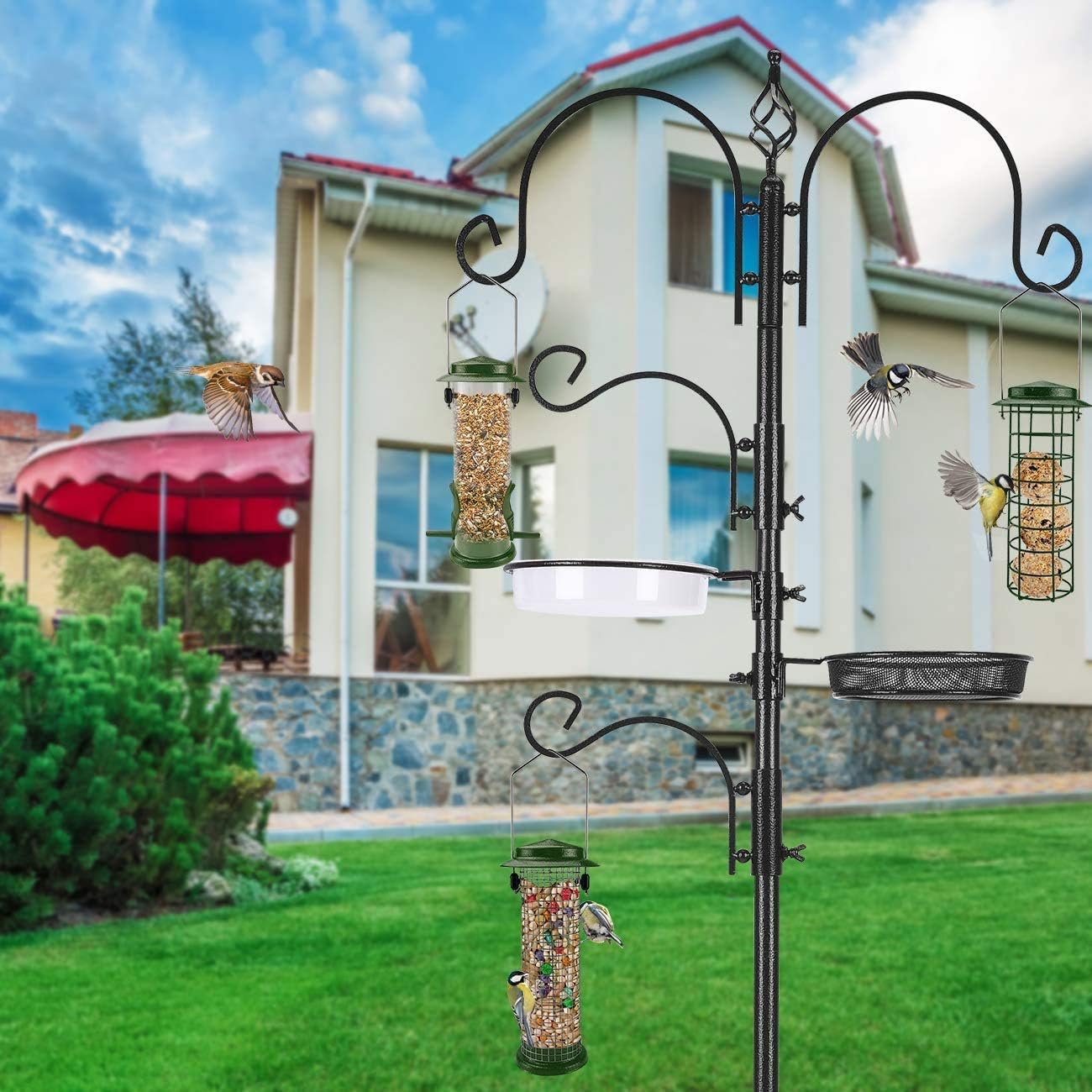 Urban Deco Metal Bird Feeders Hanging Station Fat Ball Bird Feeder Mesh Squirrel Feeder With Steel Hook Bird Seed Feeder - Image 4
