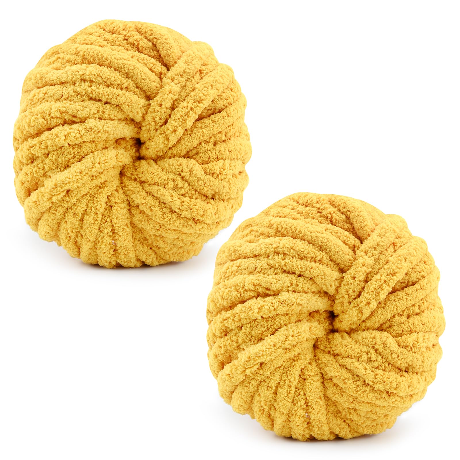 Chunky Wool Yarn 250g × 2, Multi-Colored Knitting Yarn for Crochet, 2cm Soft Knitting Wool for Making Handmade Bags Hats Blankets Pillow Cushion Cat Bed