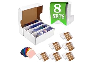 BENTOWARD 8 Pack Cardboard Card Storage Box 3120 Count Bulk Card Storage White Sports Card Boxes Baseball Card Boxes with 10 Dividers Sports Cards Storage Box for Card Game Baseball Card Storage Boxes