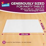 SOL 4pk White Table Cloth Rectangular 274x137cm Heavy Duty Plastic view 2