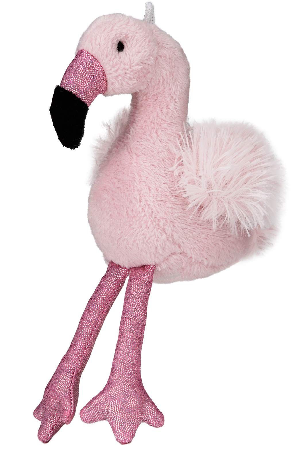 BRUBAKER Plush Flamingo Pink Glitter 8 Inches with Bag Clip/Keychain Small Soft Toy