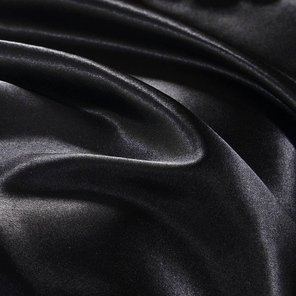 DreamX Luxury Silk Satin Pillowcase Hair Skin 2 Pack- Queen Size(20x30)- Black
