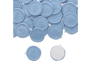 Berirexrion Eucalyptus Wax Seal Stickers - 50Pcs Eucalyptus Self Adhesive Wax Sealing Sticker Haze Blue Handmade Wedding Stickers for Envelopes Invitations Baby Shower Birthday Party Gift Wrapping