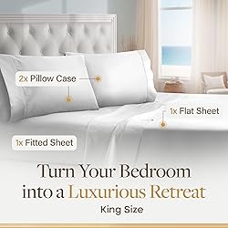 LANE LINEN 100% Egyptian Cotton King Sheets Set