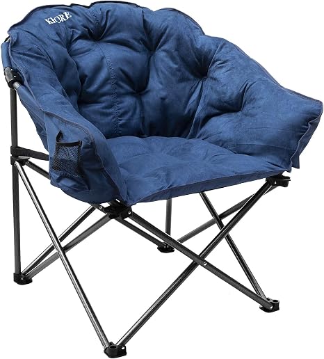 KHORE Oversized Folding Camping Moon Saucer Chair Supports 350 LBS with