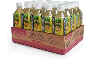 Aloevine Aloe Vera Drink, 16.9 fl oz, 20 pack Peach
