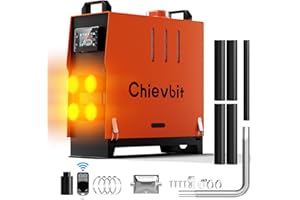 Chievbit 8KW Diesel Air Heater All-in-One 12V DC | Four Outlets, Multi-Zone Heating with Silencer, Remote & LCD Screen for RV, Truck, Camper, Boat