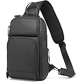SUIKIHUM Men
s Sling Bag, Convertible Anti Theft Sling Backpack, 11" One Shoulder Crossbody Backpack with USB Charging Port f