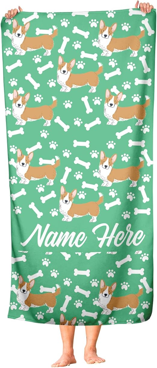 corgi beach towel