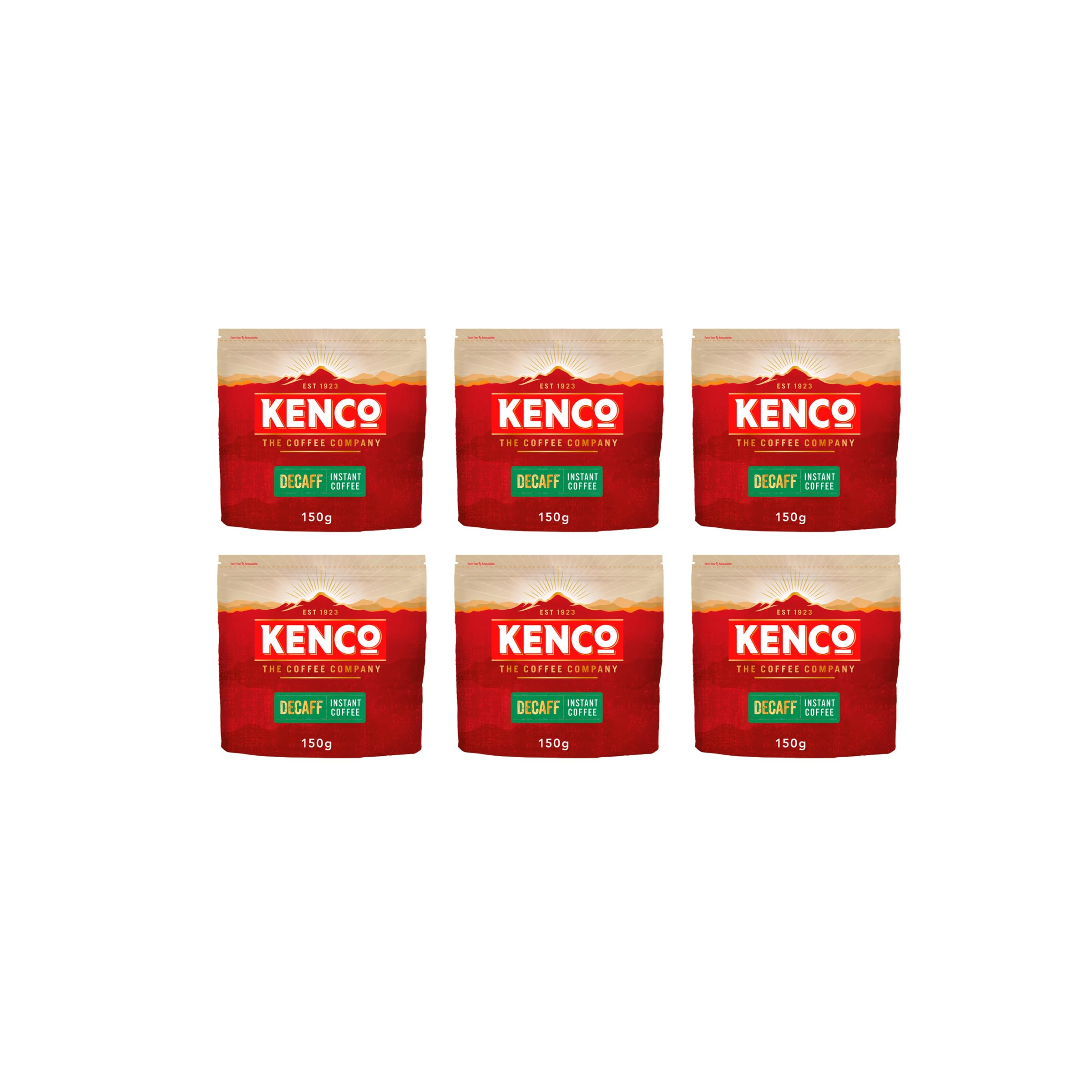Kenco Decaff Instant Coffee Refill 150g (Pack of 6, Total 900g)