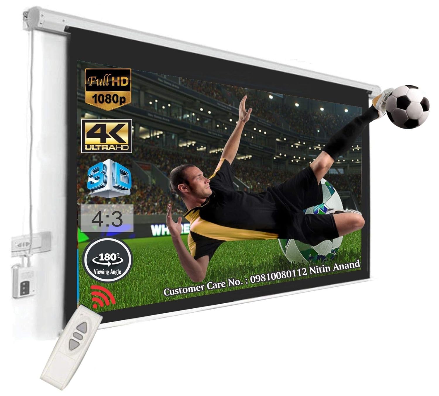 Inlight Motorised Projector Screen, Size 8 Ft. X 6 Amazon.in