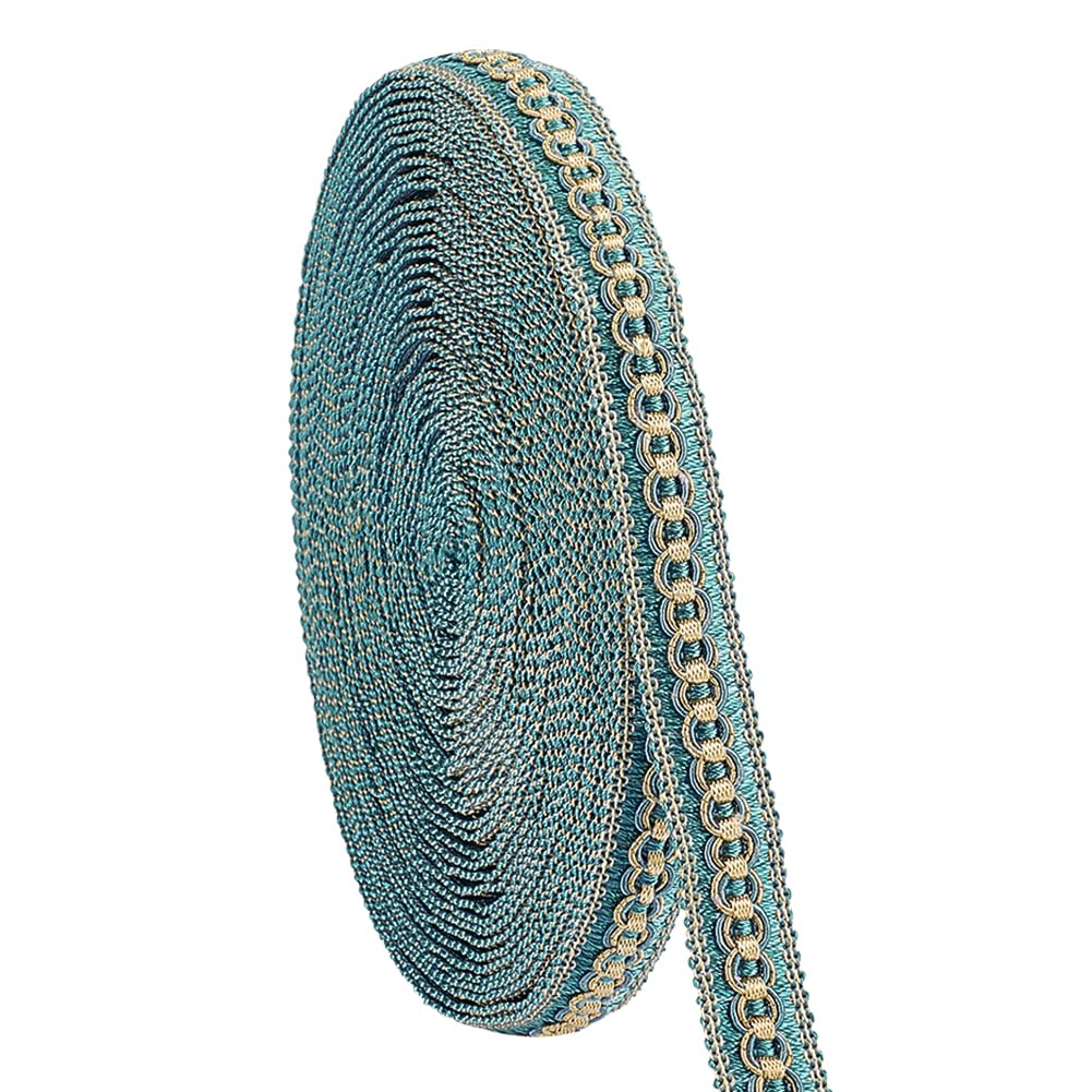 PH PandaHall 12.5 Yards Polyester Gimp Braid Trim Blue Decorative Trim Upholstery Braiding for Clothes Making Sewing DIY Crafts Curtain Chair Furniture Decoration, 2cm Wide