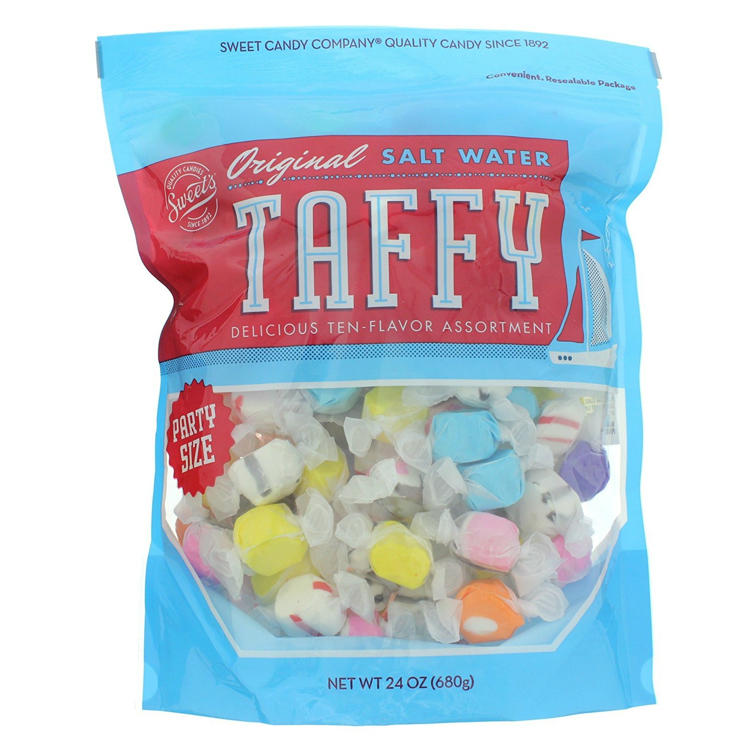 Sweet's Tasty Salt Water Taffy, Assortment Flavors 24