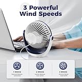 OCOOPA USB Desk Fan 360° Rotatable Head Quiet 3-Speed Strong Airflow view 4