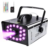 1200W Fog Machine Outdoor Indoor, 18 Lights Halloween Smoke Machine Fog | 6000CFM, 13 Colors &amp; Remote Controls for Party Stage Effect