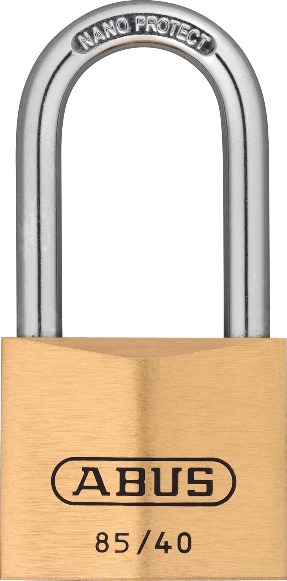 ABUS Padlock Brass 85/40HB40 - with high Shackle - for Cellar Doors, Sheds etc. - Weatherproof - Hardened Steel Shackle - ABUS Security Level 6