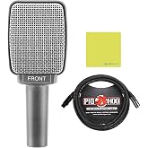 Sennheiser E 609 Bundle, Silver Supercardioid Guitar Mic w/Cable, Cloth | Optimized for Guitar Cabinets, Super-Cardioid Pickup Pattern, Built to Last, Mic Cable &amp; Polishing Cloth Included