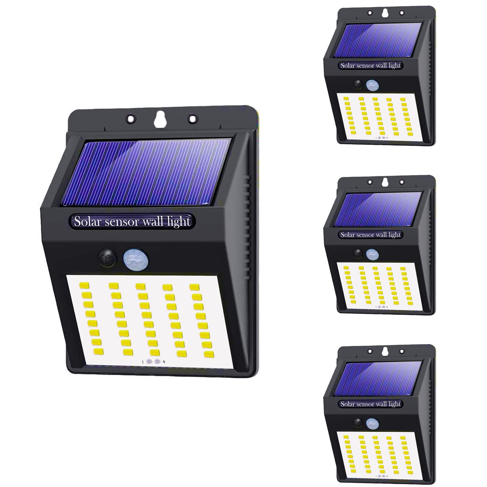 LAVAED 4 Packs 40 LEDs Solar Wall Lights Outdoor,Solar PIR Motion Sensor Security Light for Garden Fence Patio Garage Backyard
