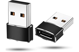 SaiTech IT 2 Pack USB 3.1 USB Male to Type C Female Adapter for Data Sync & Fast Charging, USB A to Type C Connector Works with Laptops, Chargers, PC - Black