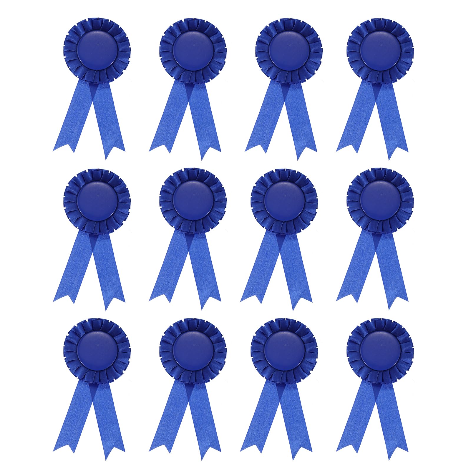 PATIKIL Blank Award Ribbon, 12 Pcs Rosette Ribbon Honorable Prize Recognition Ribbon for DIY, Party, Wedding, Competition, Sport, Blue