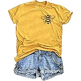 Bee Kind Women's T-Shirt: Cute Bee Graphic Shirt - Funny Inspirational Casual Tee
