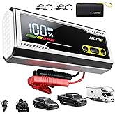 AUXITO 9500A Jump Starter, 12V Car Battery Jump Starter, Up to All Gas/All Diesel Engine with LED Display, 30W Type-C Fast Charging and 168W DC Output, 3-Mode Flashlight, Storage Case