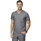 FIGS Leon Scrub Top for Men – 3 Pockets, Tailored Fit, Modern V-Neck, 4-Way Stretch, Moisture-Wicking