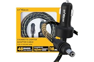 STARGEAR Starlink Mini Cable 12V Power Cable 3M 10FT, Braided Wear Resistant Starlink Mini Accessories Cigarette Lighter to D