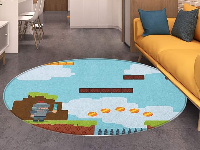 Alfombra Redonda pequeña para Videojuegos con ilustración de Silueta en