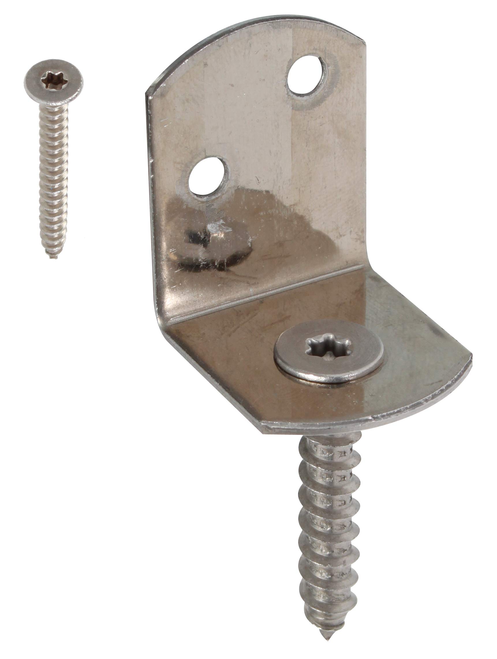 Gah-Alberts 213275 Wattle Fence Bracket L-Shape SB-Packed Rustproof Stainless Steel 20 Items Each 4 Pieces 83 x 32 mm
