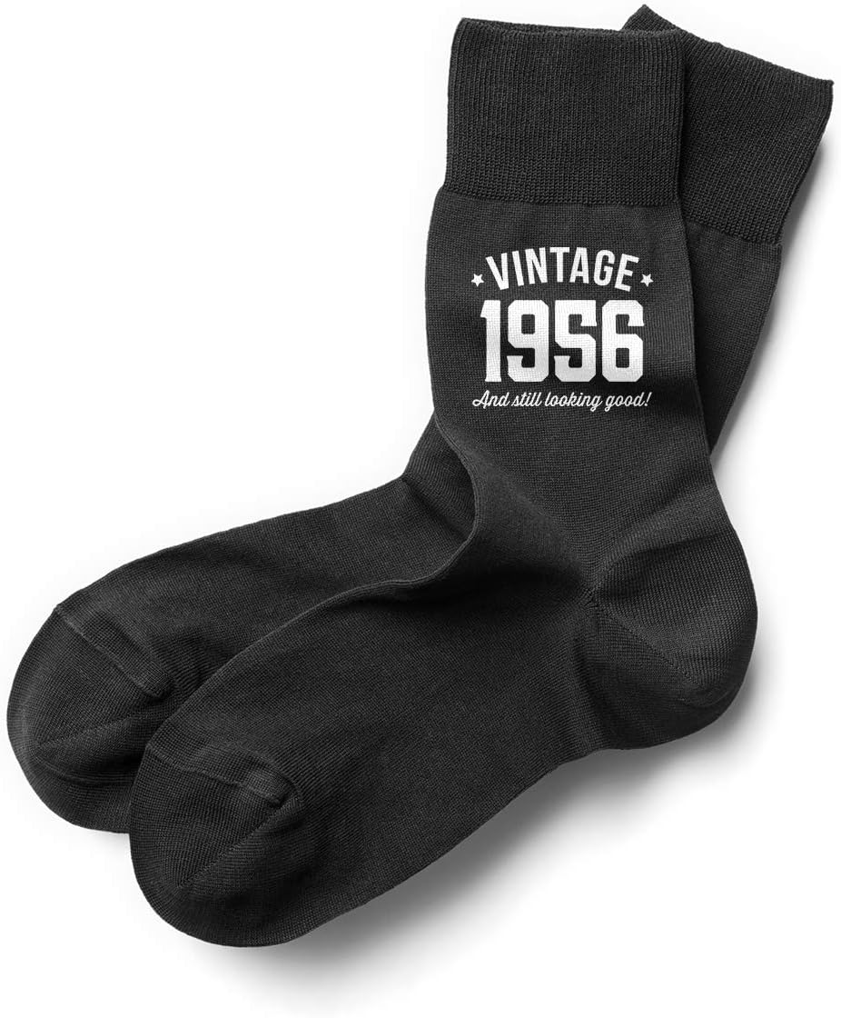 D Design Invent Print! 65th Birthday Gift Socks Men's Funny Present Keepsake for 65 Year Old Size 6-11, Black