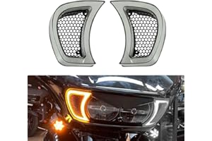 HDBUBALUS Motorcycle Headlight Vent Accent Turn Signal LED Indicator Side Lights For Harley Road Glide FLTRX 2015-2023 (Clear Lens)