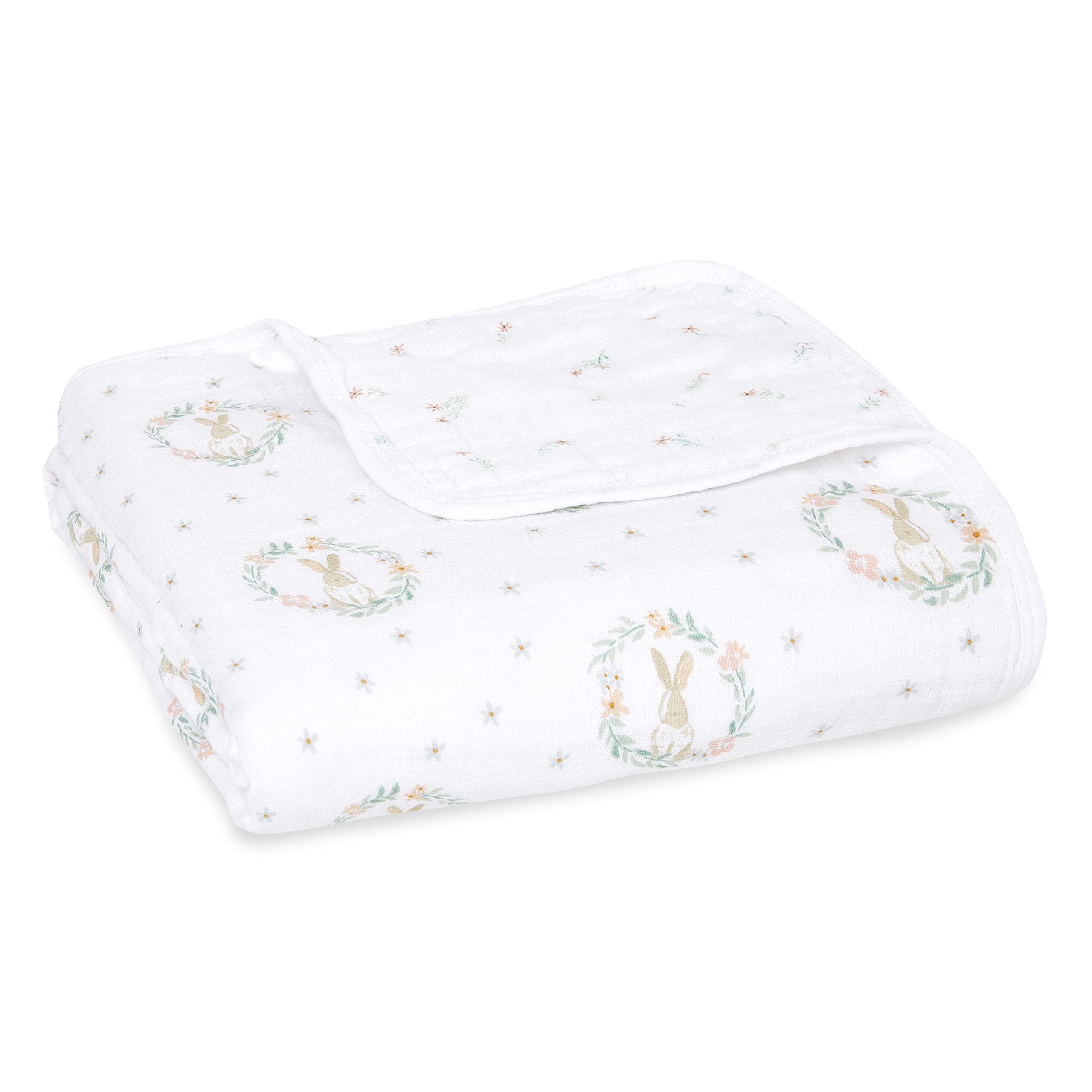 aden + anais essentials Dream Baby Blanket - Pack of 1 | Large Breathable 100% Cotton Muslin Bedding | Cot Blankets For Newborn Boys & Girls | Baby Shower or Gifts | blushing bunnies Print — image 1