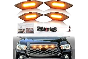 BRETREWRI Upgrade Led Grill Grille Light for Toyota Tacoma Lights 2023 2020-2022 TRD Off Road Sport OEM Accessories (1T-Updated-Amber Lights)