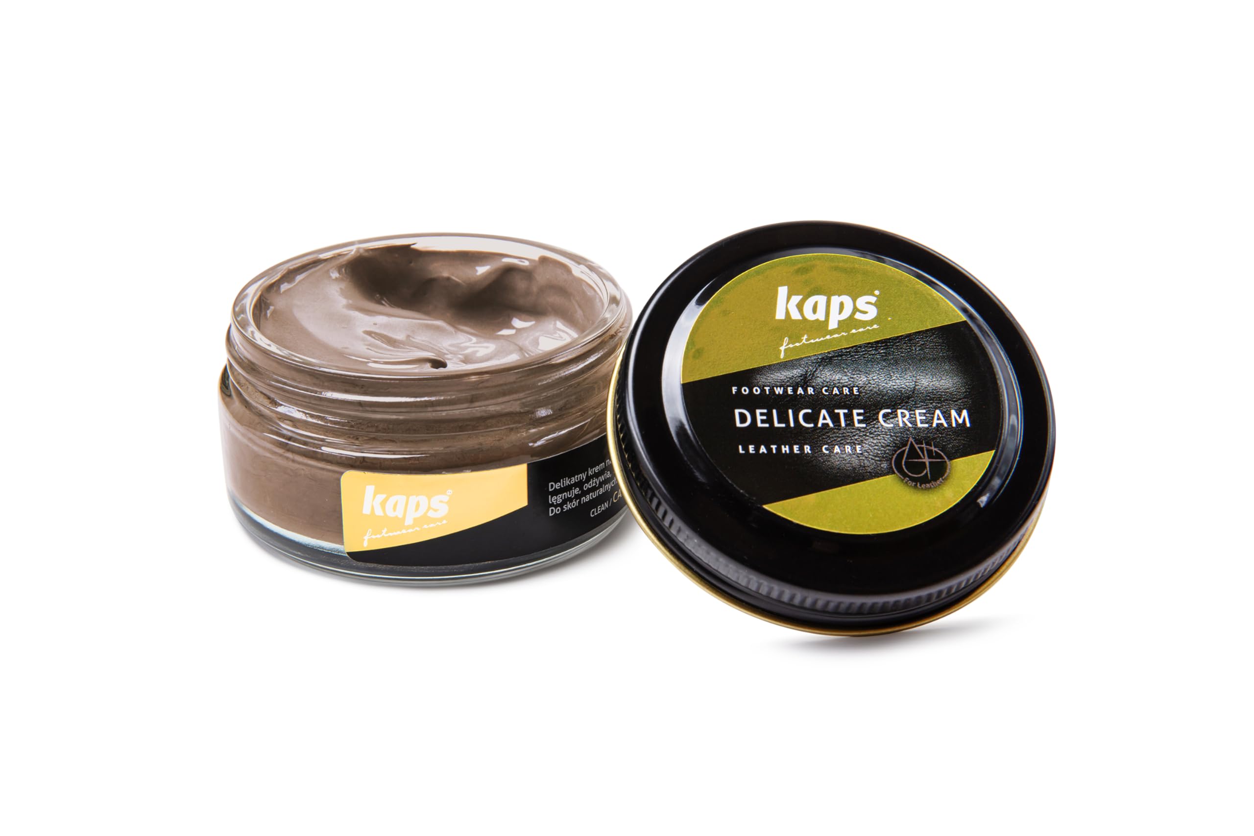 Kaps Leather Shoe Cream - Shoe Care Polish and Colour Conditioner | Refreshes Appearance | For Boots, Handbags, Furniture | Intensive Leather Care and Nourishing 50ml (178 - beech)