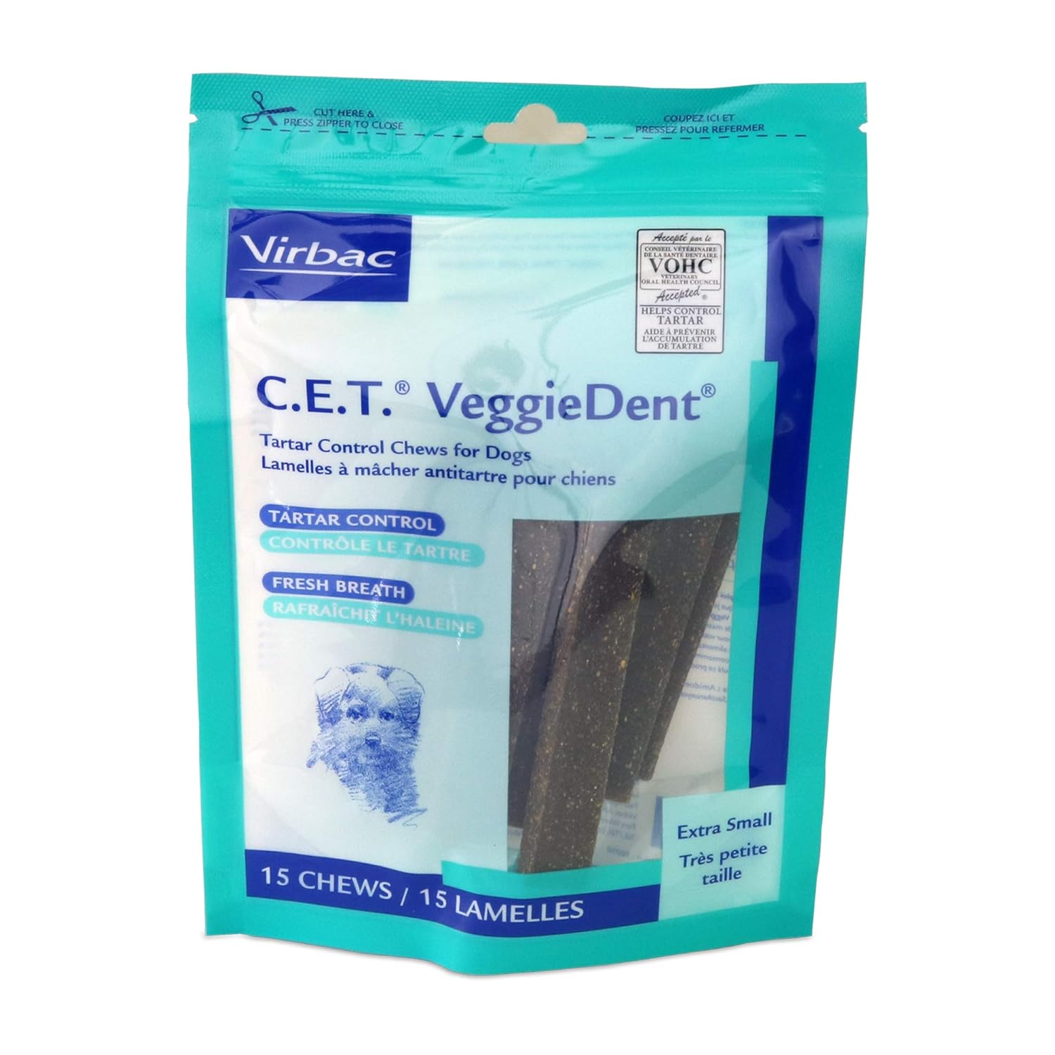 Virbac C.E.T. VeggieDent Dental Chews Extra Small 15 Count Amazon
