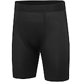 TeGlraddix Youth Boy Compression Shorts Sports, Kids Performance Spandex Athletic Running Underwear Football Basketball